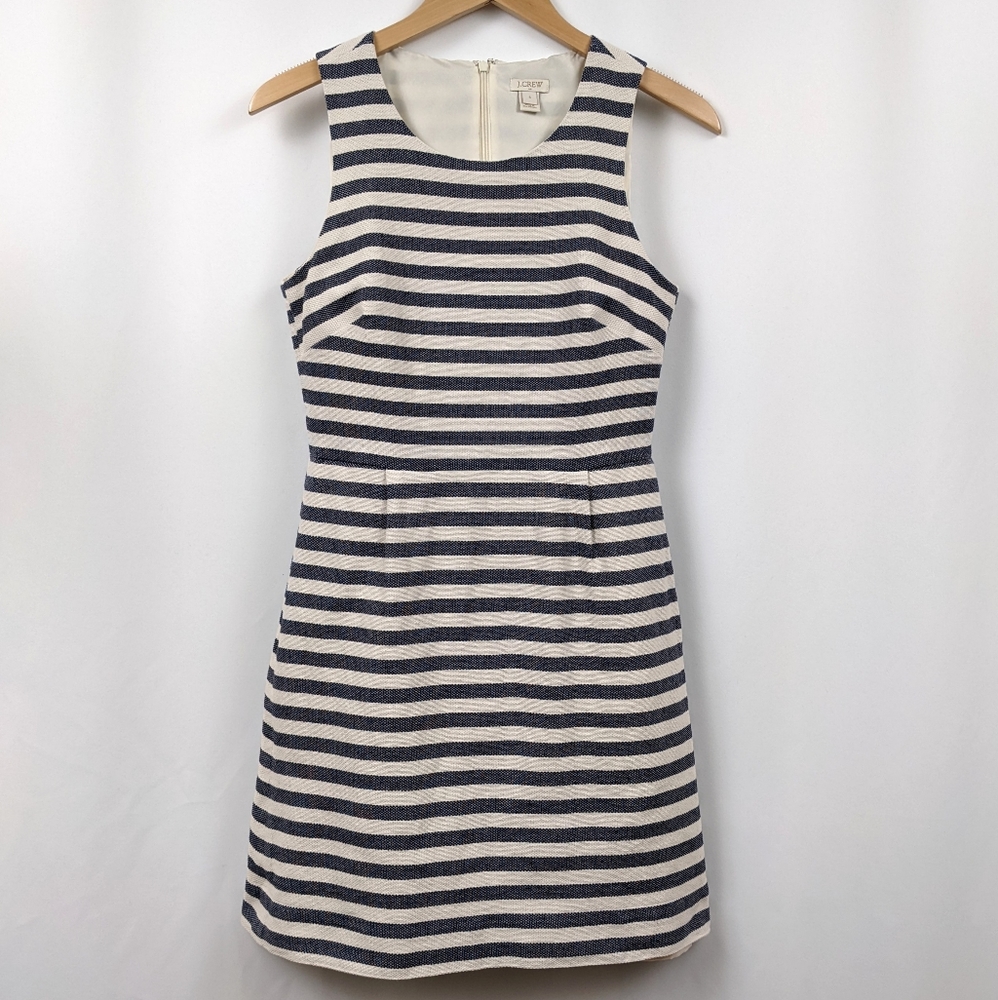 J. Crew Factory Dress Striped Sleeveless Preppy Nautical Blue & White size 4